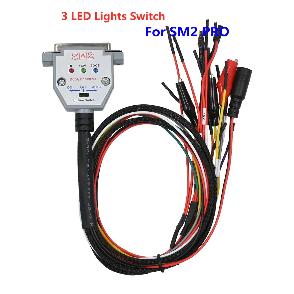 3 LED Lights  SM2 PRO J2534 Boot Bench Cable DB25 ECU Pinout Cable For VCI Read and Write ECU BATT VCC KLINE CAN-L CAN-H