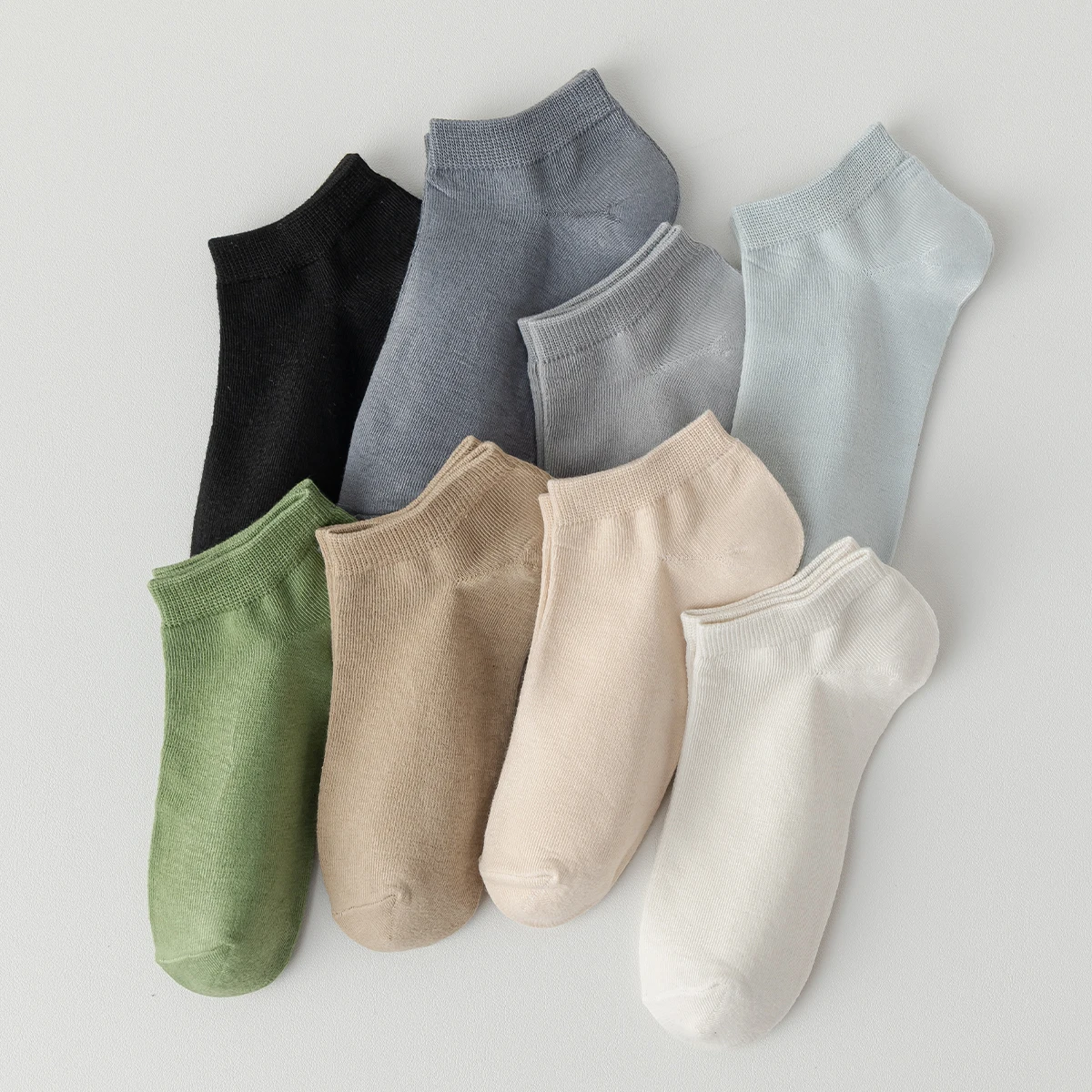 5 أزواج من الجوارب النسائية للربيع والخريف ذات اللون النقي والبسيط على طراز الكلية الصيفية المريحة القصيرة القابلة للتنفس #2