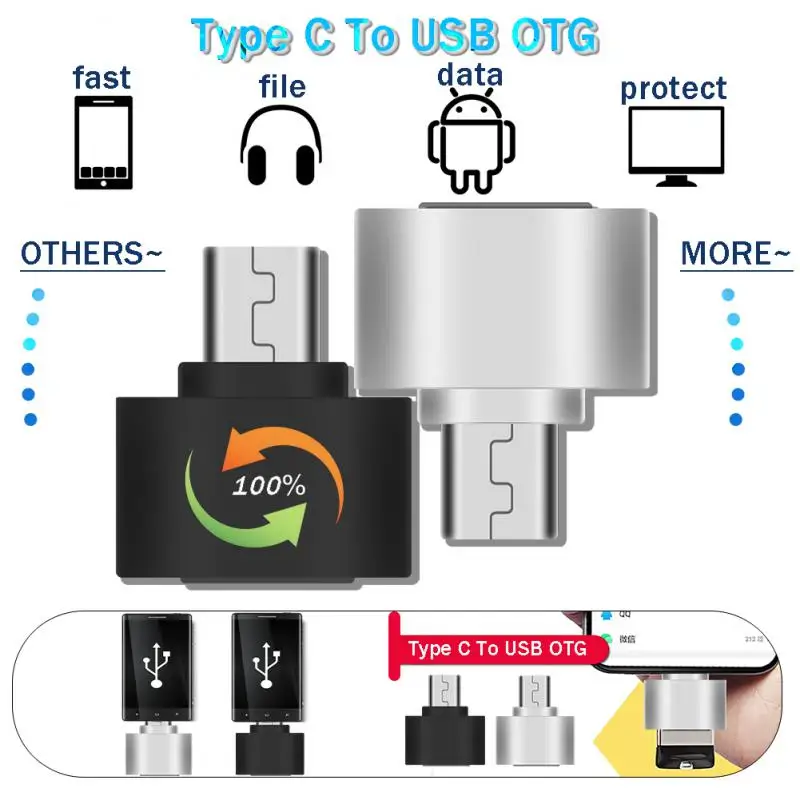 محول محول OTG عالي السرعة من النوع C إلى USB لقارئ قرص فلاش ماوس U للهواتف الذكية التي تعمل بنظام Android iphone Tablet