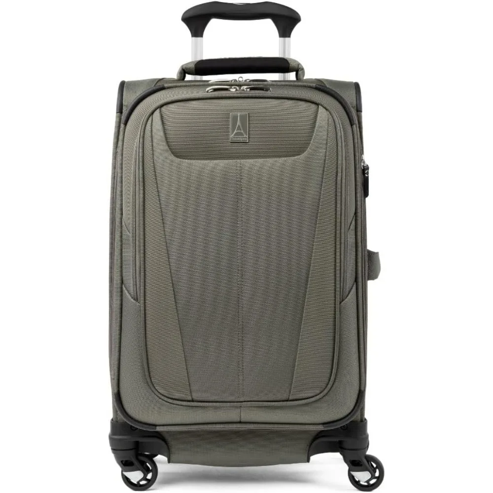 5 Softside Expandable Carry on Luggage with 4 Spinner Wheels, Lightweight Suitcase, Men and Women, Slate Green, Carry On 21-Inch