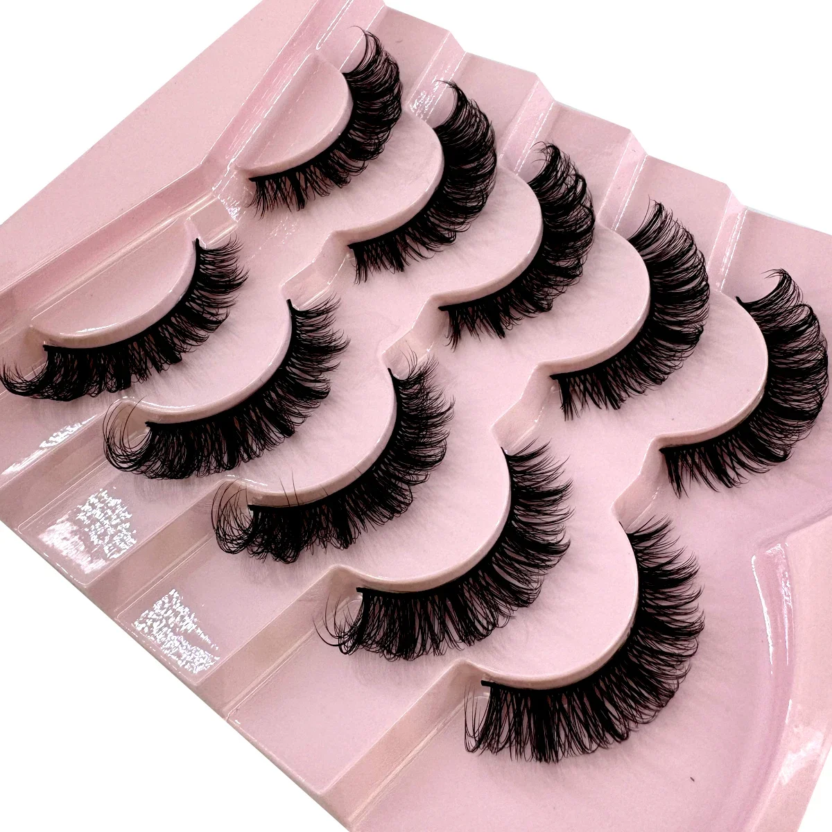 HBZGTLAD new 5 pairs of natural long 3D artificial mink fur fluffy curled false eyelashes makeup natural eyelashes extended eyel
