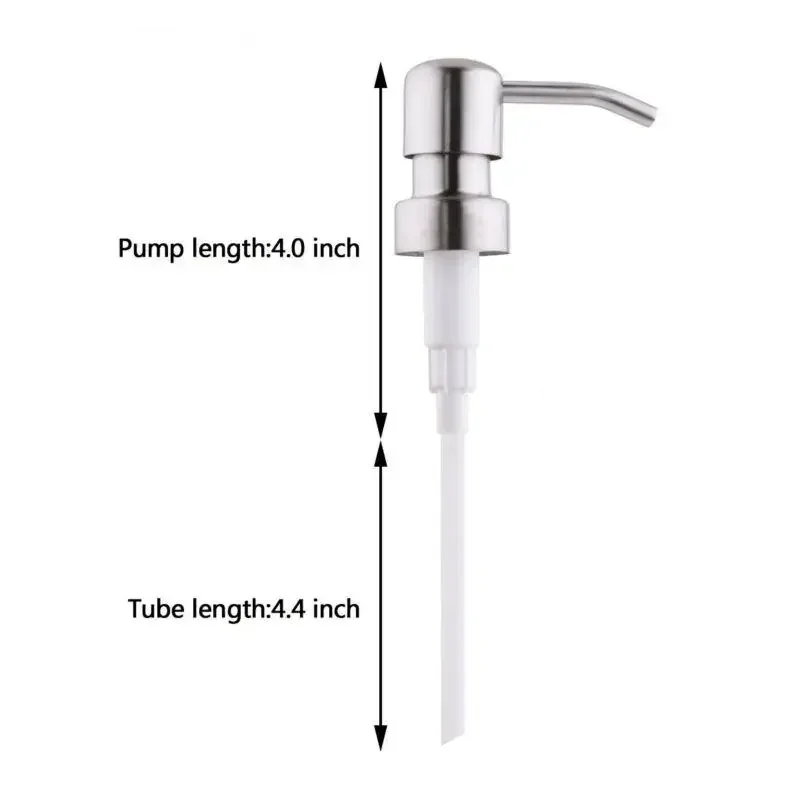 Stainless Steel Soap Pump Liquid Lotion Dispenser Replacement Head Jar Tube Bathroom Hand Replace Lotion Shampoo Pump Tube