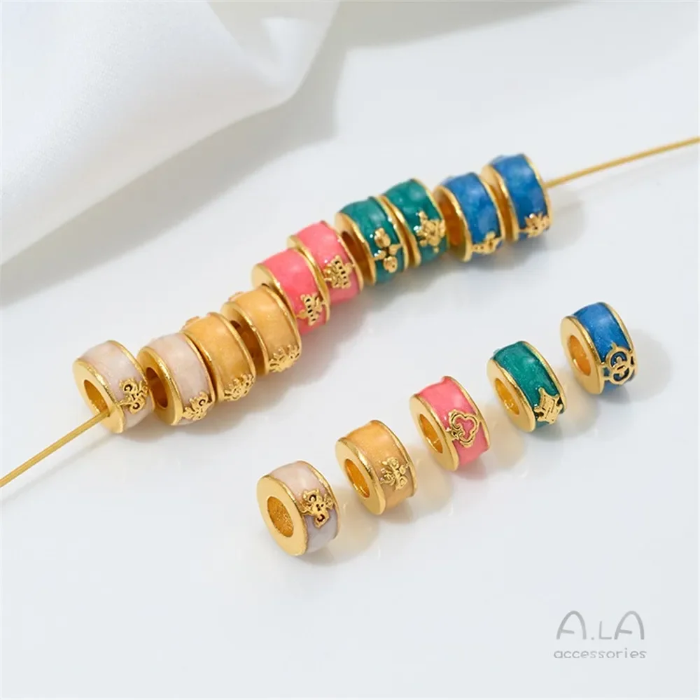 

Z437 Diy Beaded Jewelry Accessories with Vietnamese Sand Gold Burnt Blue Complete Five God of Wealth Beads for Good Fortune