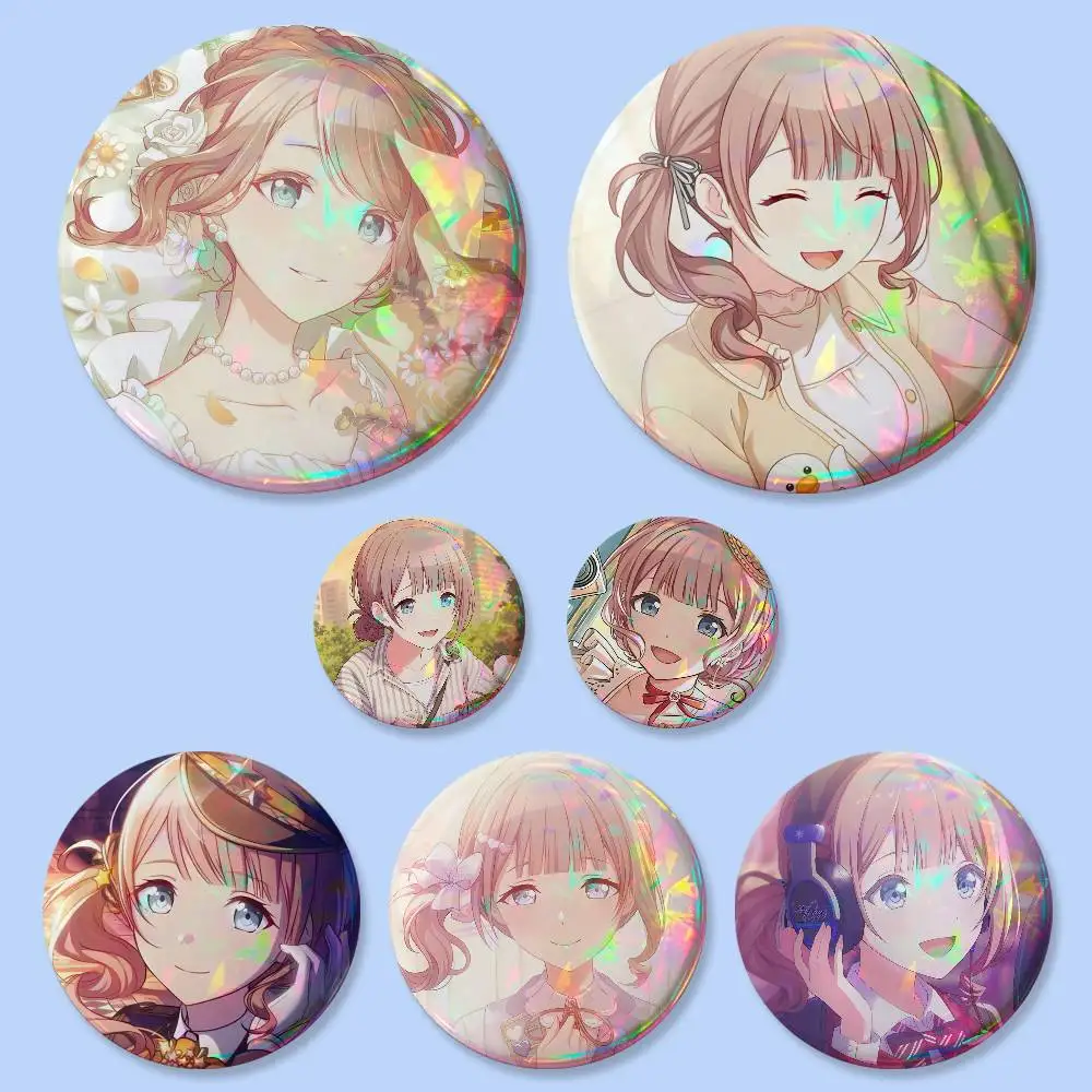 1 Stück Mochizuki Honami Musikspiel-Abzeichen, runder kreativer Anstecker, Brosche, Taschen-Deko-Accessoire, Geschenk für Fans und Freunde