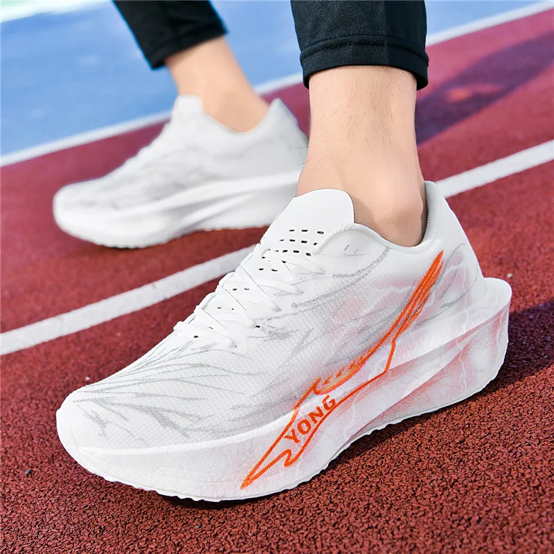 أحذية الجري للزوجين، أحذية شبكية قابلة للتنفس، خفيفة للغاية، مبطنة من ألواح الكربون، أحذية رياضية كاجوال ومتعددة الاستخدامات للرجال