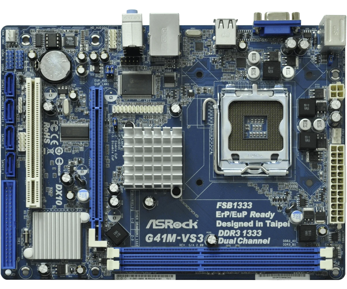 Imagem -02 - Asrock-placa-mãe G41m-vs3 R2.0 Lga 775 Intel G41 2xddr3 1333 oc 8gb Suporte Core Quad Q8200 E8400 Cpu Micro Atx