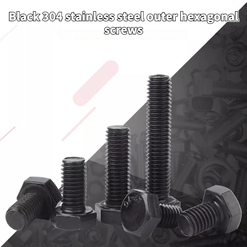 

Винты с шестигранной головкой из нержавеющей стали, 5 шт., M6, черные, 304
