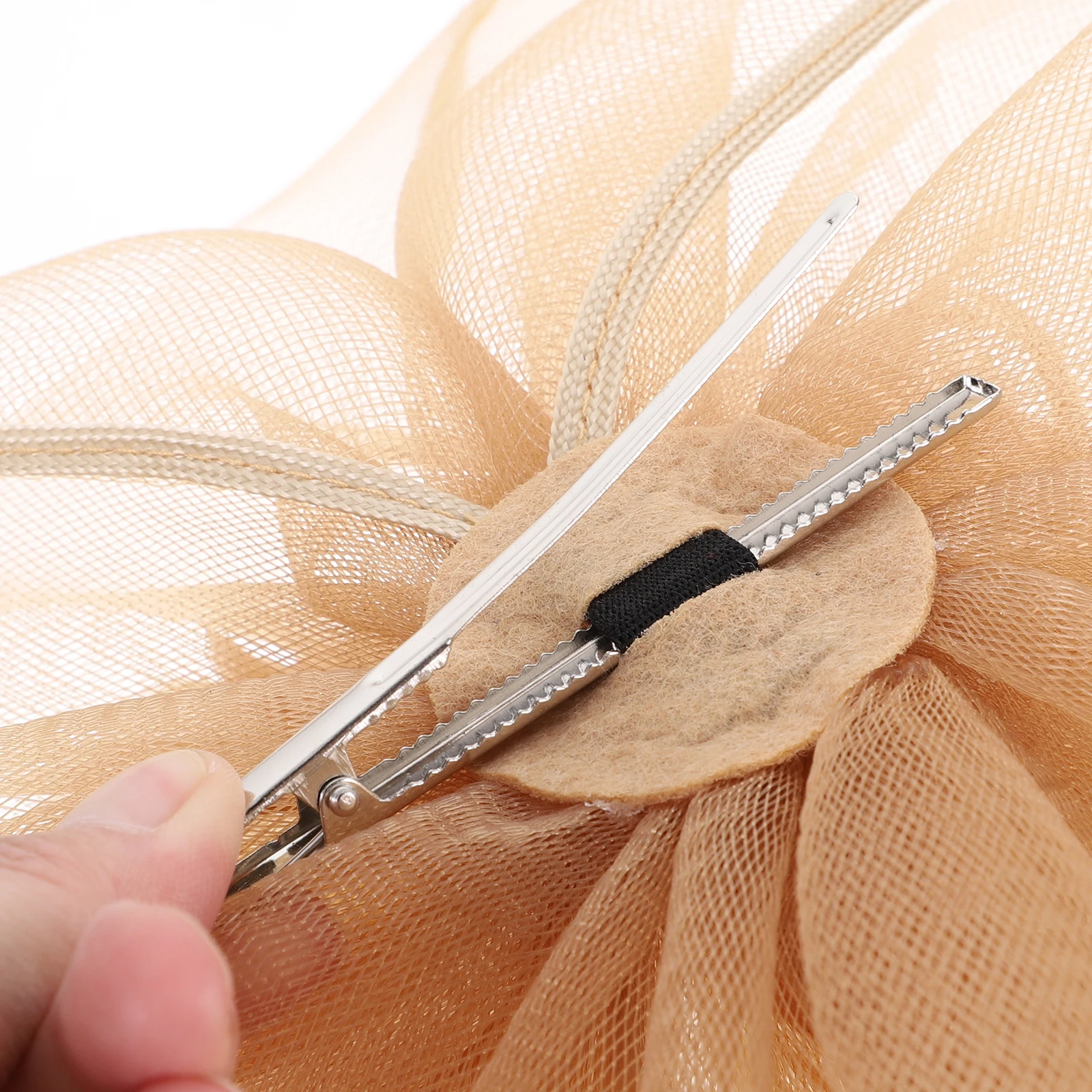 

Big Flower Hairband Hat For Women Party Headwear Costume Accessory Gold Lightweight Comfortable Gauze Design Festival