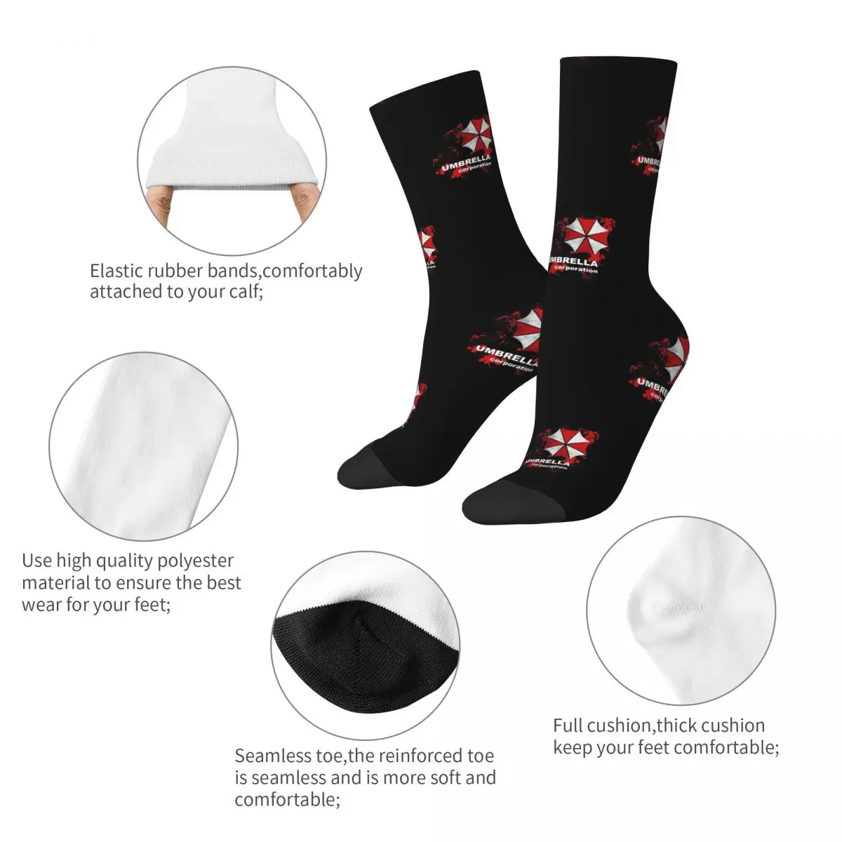 Autumn Winter Hip-hop Women Men Umbrella Corporation Socks Breathable Basketball Socks