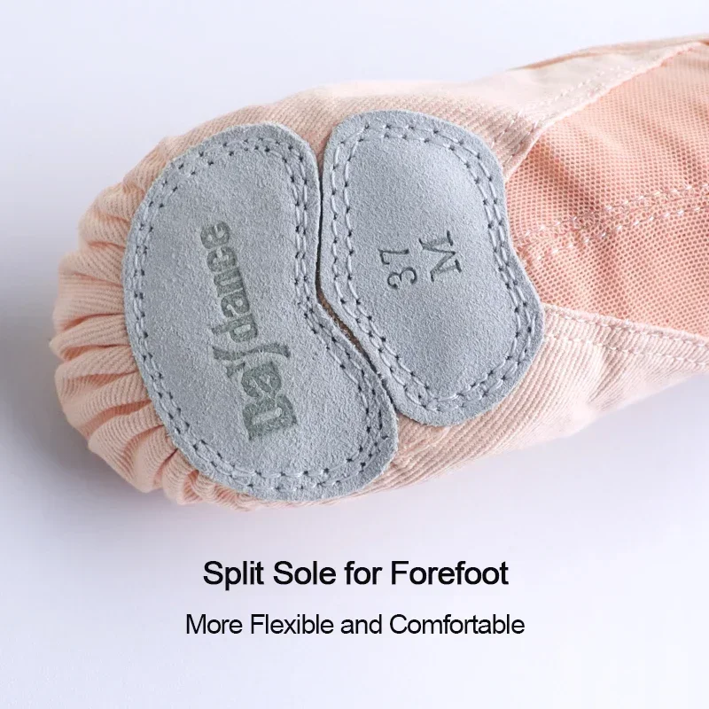 

Профессиональные балетки, мягкие балетки с тремя разделенными подошвами, женские балетки для девочек, танцевальные туфли, балетки из эластичной ткани, сетчатые балетки