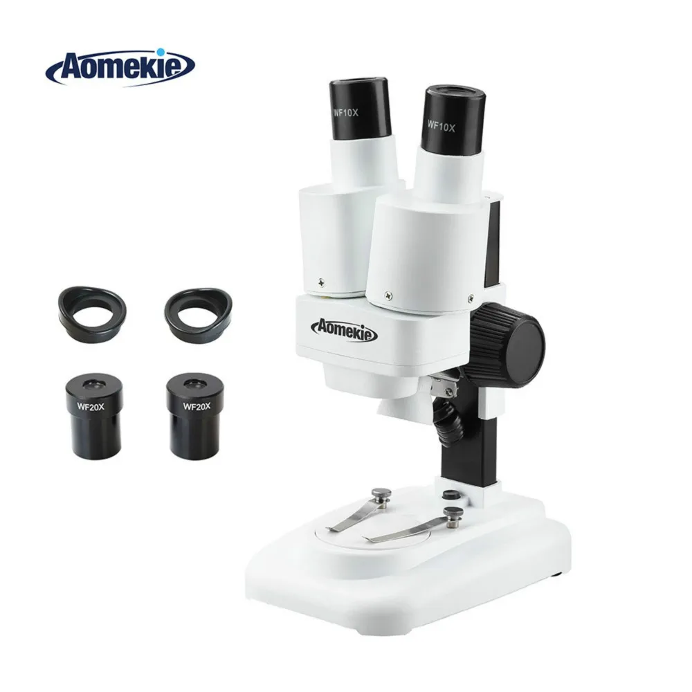 20X 40X Microscope for Kids Students with WF eyepieces LED Light Source Portable Stereoscope