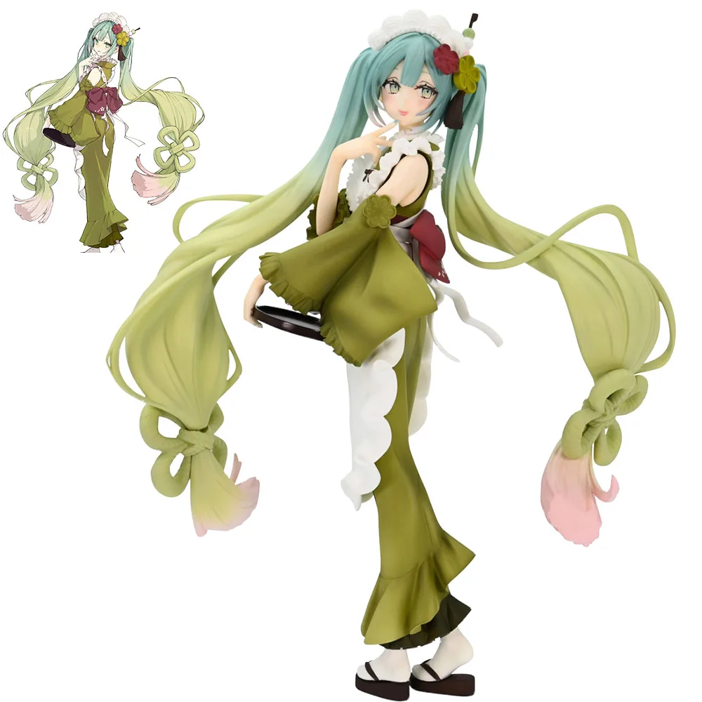 23CM Hatsune Miku Figurka Anime Parfil Future Matcha Ice Cream Śliczny Urok Nieograniczona Zielona Model Zabawka Prezent Kolekcja Ozdoby PVC