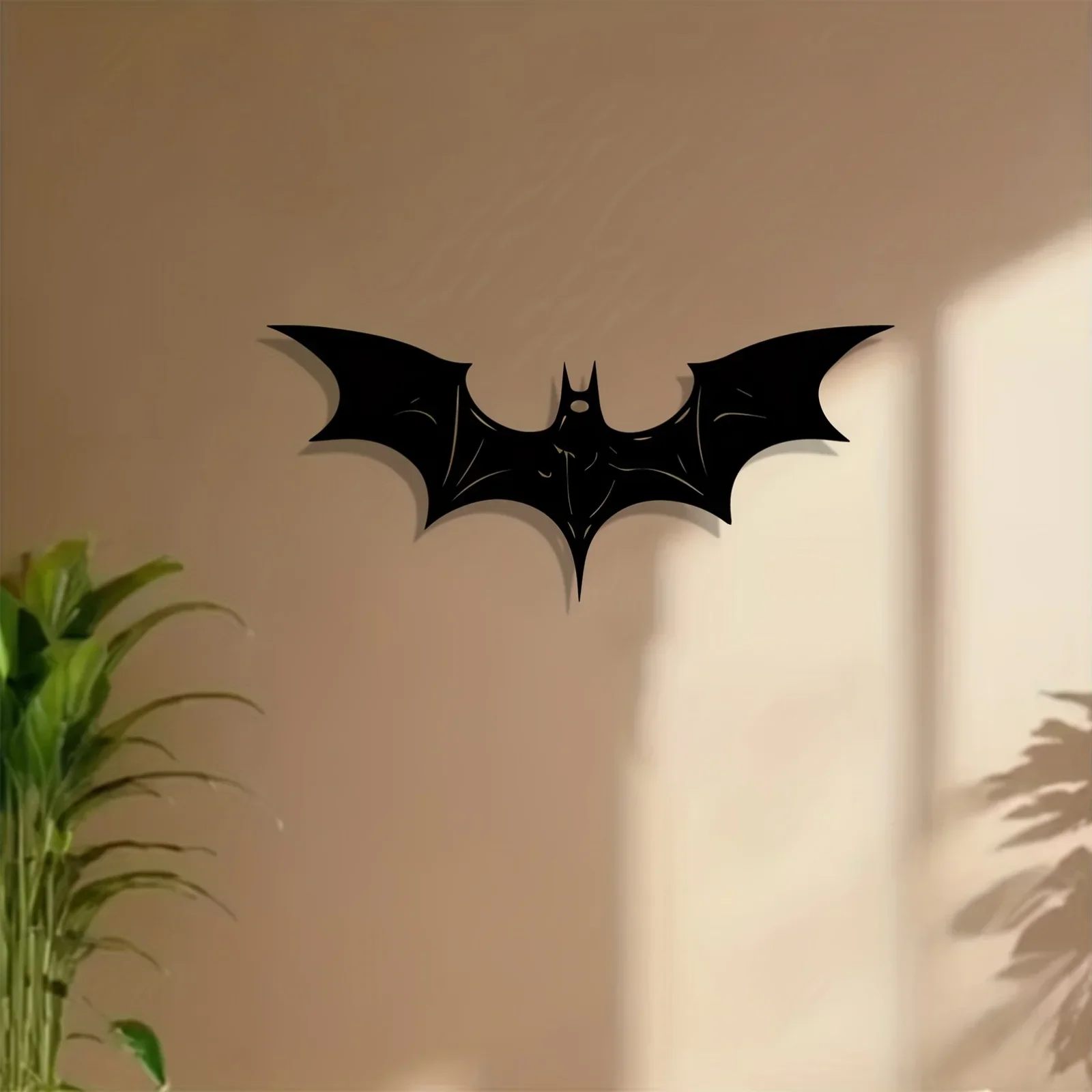 1pc CIFBUY Metal Wall Art Bat Sculpture, Gothic Iron Craft Decor, Powder-Coated Rustproof Waterproof Hanging Ornament for Indoor