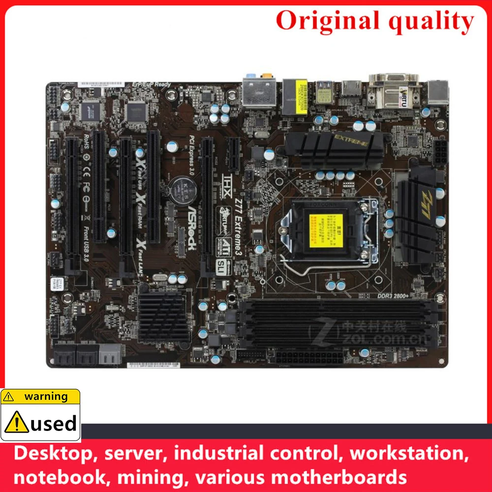 

Used For ASROCK Z77 Extreme3 Motherboards LGA 1155 DDR3 32GB ATX For Intel Z77 Overclocking Desktop Mainboard SATA III USB3.0