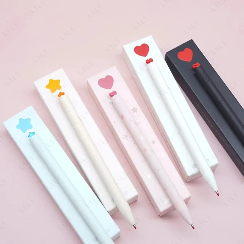 

0,5 мм черная чернильная ручка, нейтральная ручка Kawaii, набор высокого внешнего вида, принадлежности для студентов, школьные и офисные канцелярские принадлежности