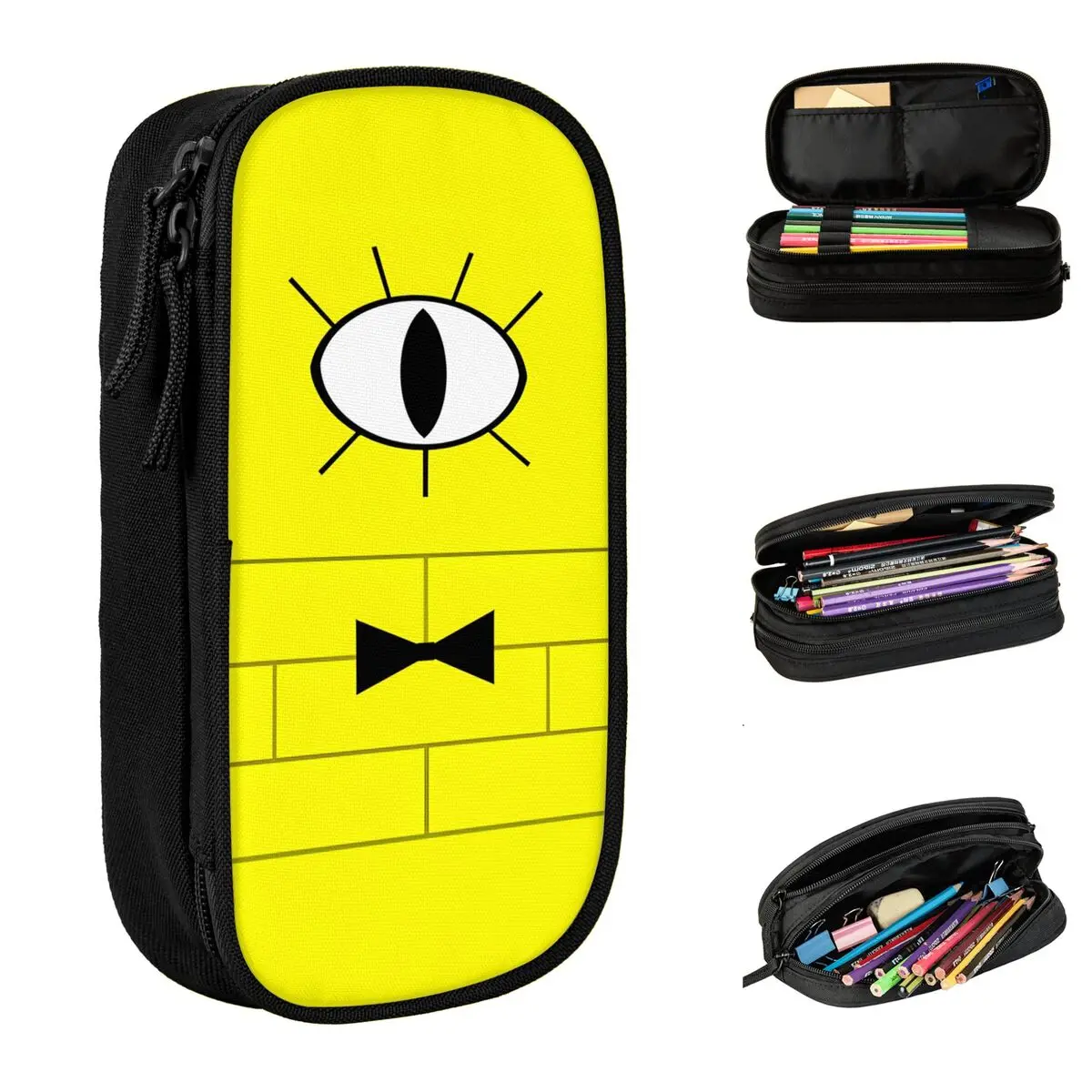 Bill Cipher Gravity Falls Inspired Pencil Case Mystery Cartoon Pen Box Bag Girls Boys Big Capacity School Supplies Pencilcases