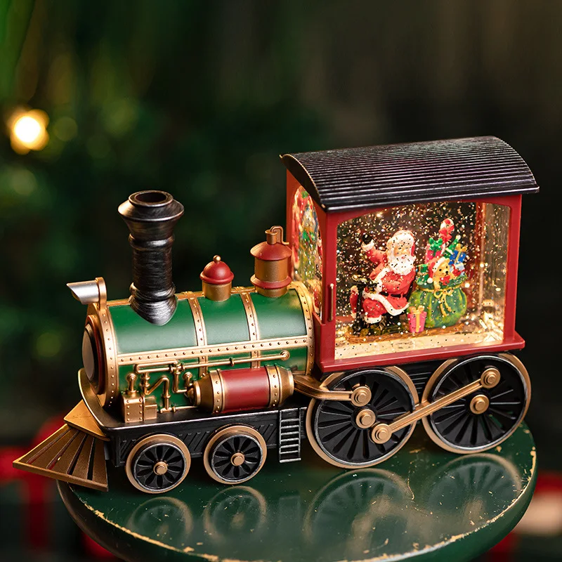 2022 Christmas Santa Claus Train Music Box Flying Snow Music Box Crystal Ball Children's Toys Birthday Gift GE FAN