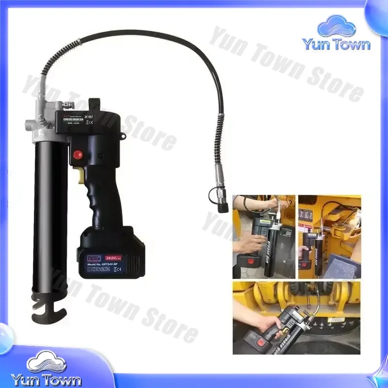 for 21V Portable Electric Grease Gun 10000 PSI Oil Filling Tool with Digital Lock Button Fully Automatic Syringe Grease Gun