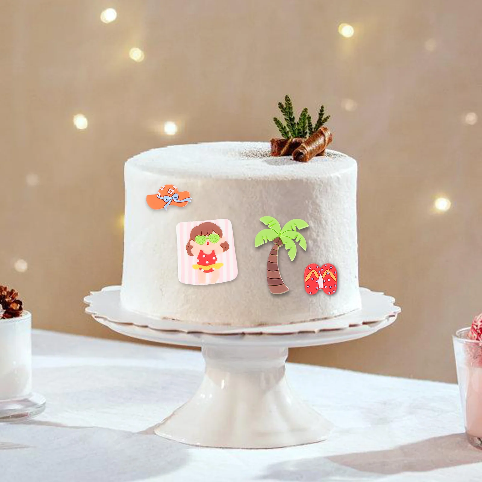

Beach Theme Cake Decorations Ocean Topper Birthday Party Cupcake Lifebuoy Sturdy Safe Lightweight Easy Use Vibrant Colors
