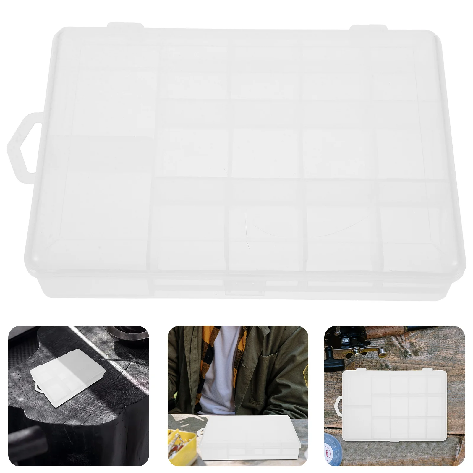 

Fishing Tackle Box Stable Material Multiple Grids Large Capacity Compact Portable Fishing Hook Holder Bait Storage