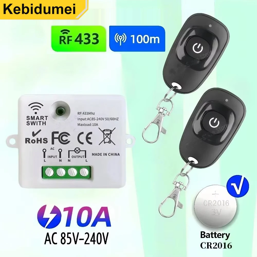 RF433 Remote Control Smart Wireless Lighting Switch 110V 220V Mini Module ON/OFF Transmitter For Led Light Bulb DIY Garage Doors