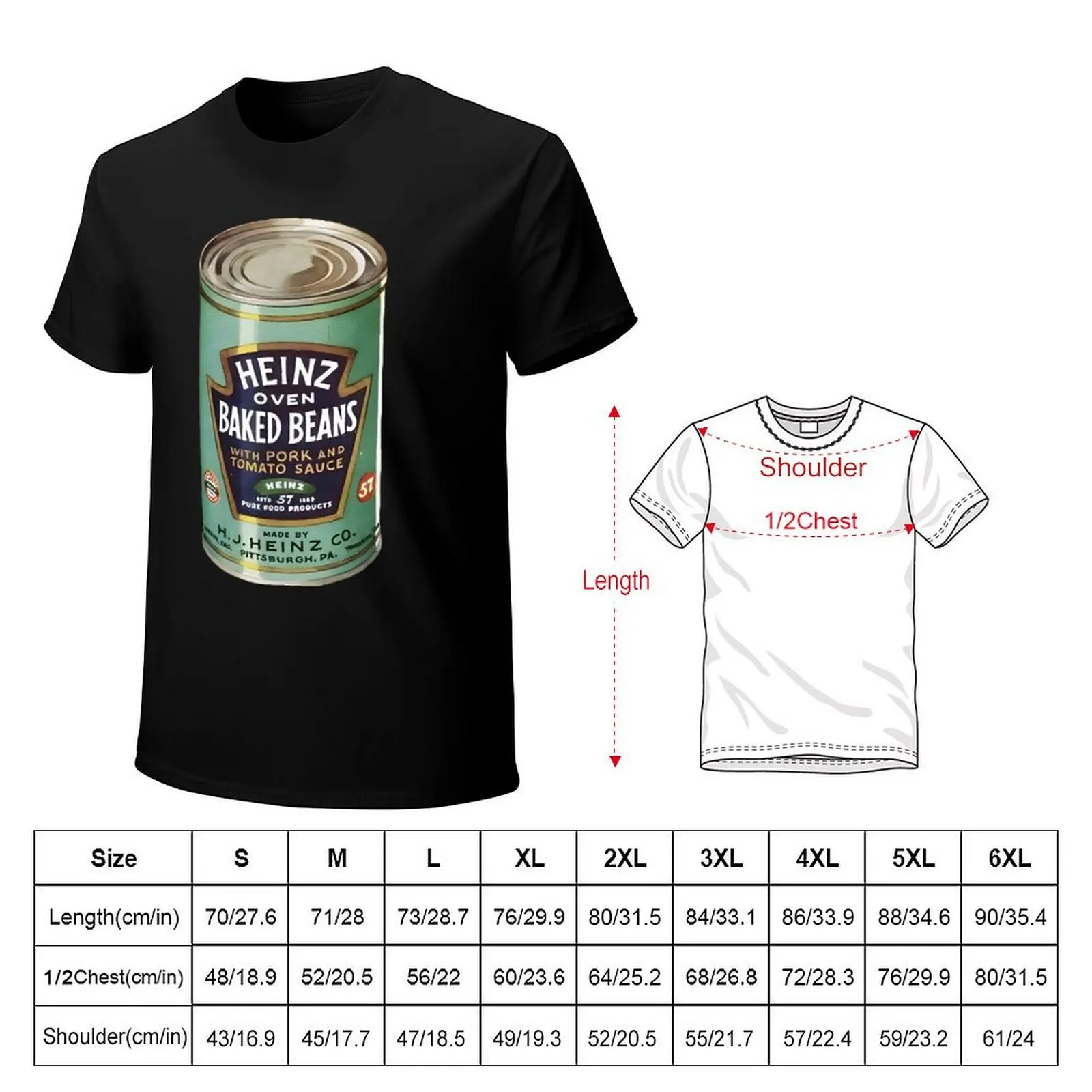 Heinz Oven Baked Beans Vintage Advert T-Shirt Basic Plain Tee for Spring and Summer