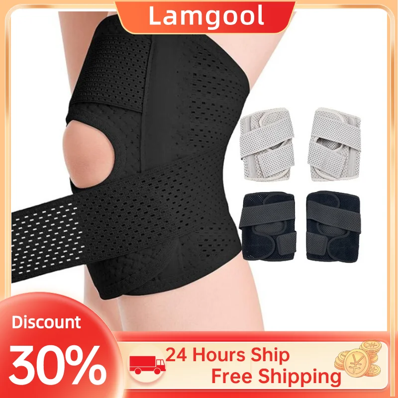 1 pezzo di supporto per ginocchio a compressione professionale, supporto per ginocchio regolabile traspirante per lesioni sportive, articolazione