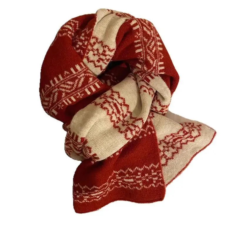 Fair-Isle-Strickschal für den Winter, weich, gemütlich, warm für Outdoor-Ausflüge und den täglichen Wintergebrauch. – Detail 5