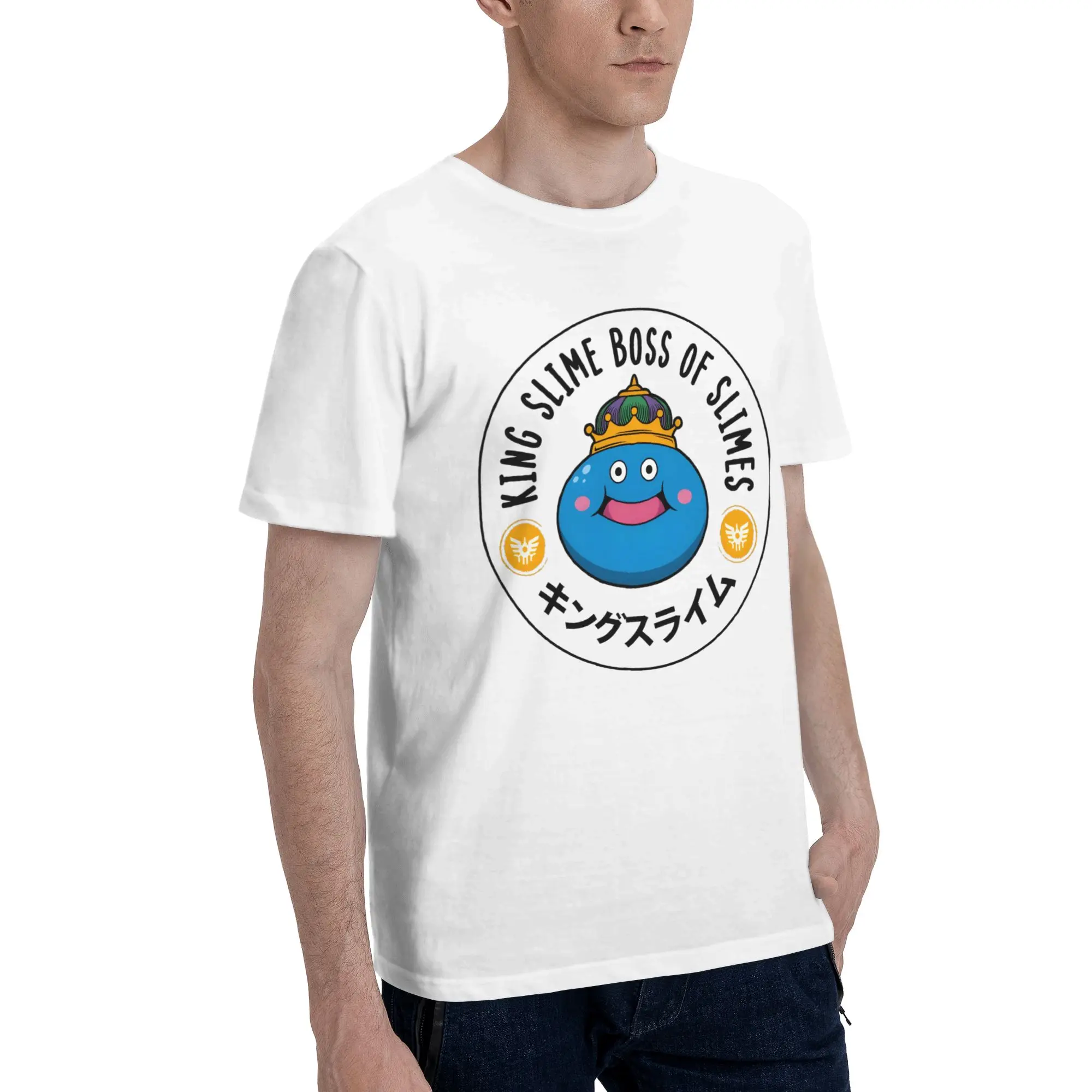 Printed Dragon Quest slime T Shirt For Unisex  Pure Cotton Tee Shirt Short Sleeve Tops