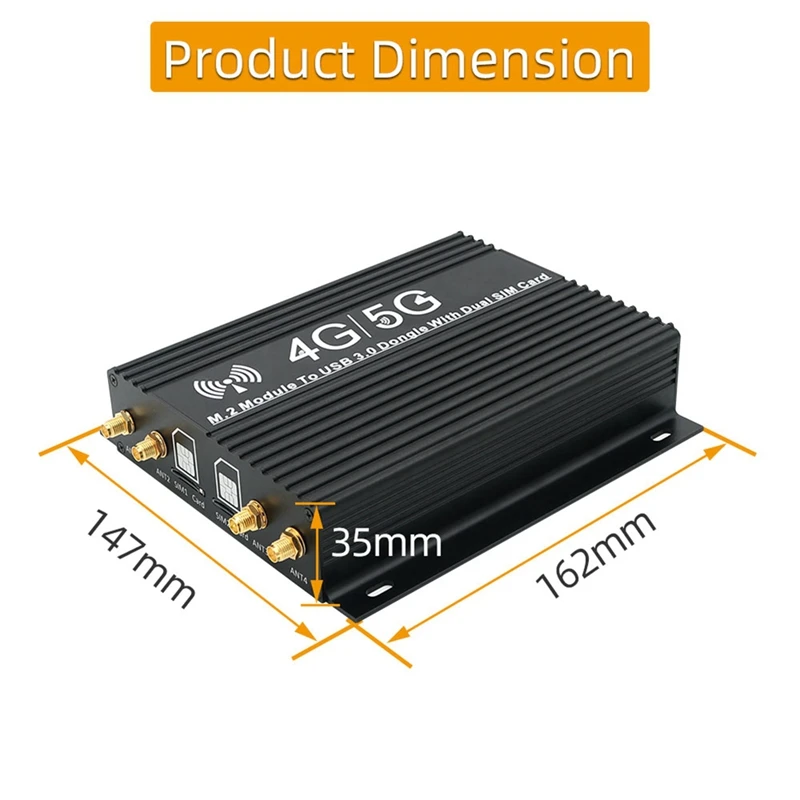 Modulo NGFF(M.2) 4G/5G a adattatore USB 3.0 con doppio Slot per scheda SIM con ventola e alloggiamento