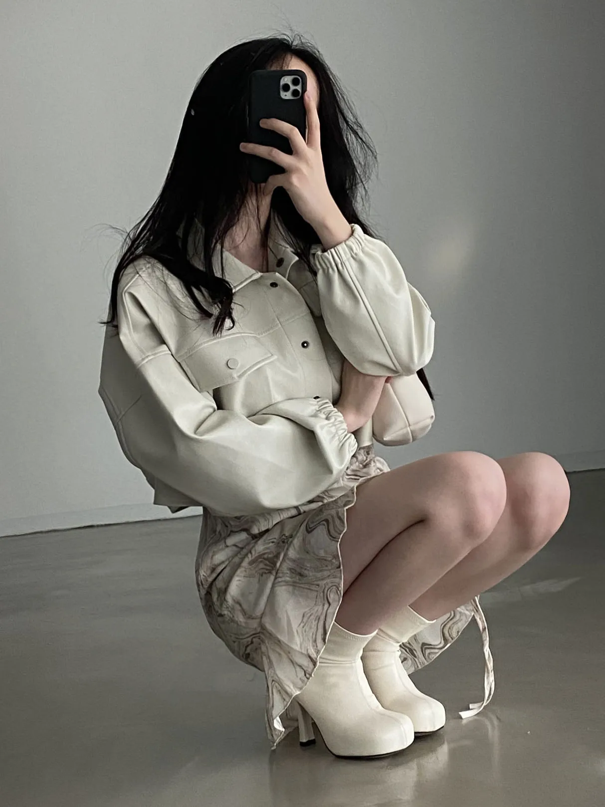 Primavera Sle ort Bla Leather Jaet Mujer Chic Hong Kong Retro Collar Doble ket PU Top de cuero Joven Suelto Ajuste Largo...