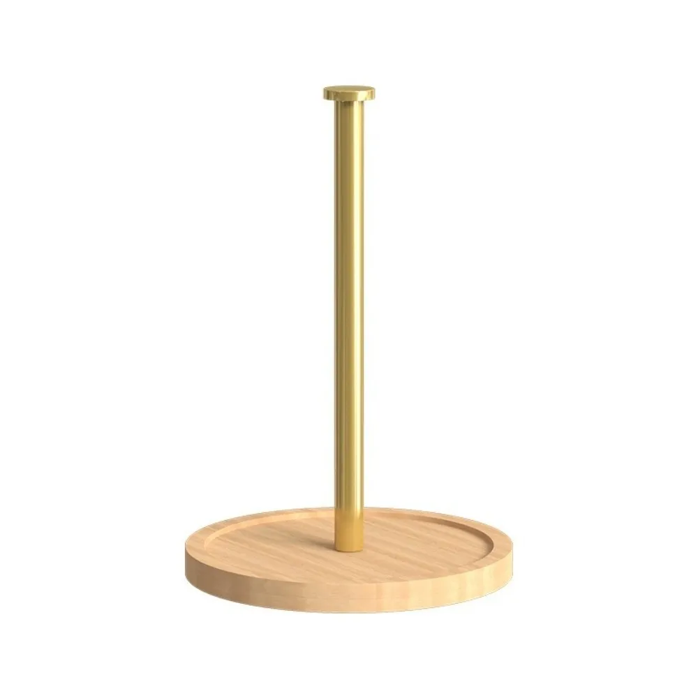 

Modern Wooden Base Kitchen Paper Roll Holder Anti-Skid Desktop Cling Film Holder Kitchen Roll Dispenser Home