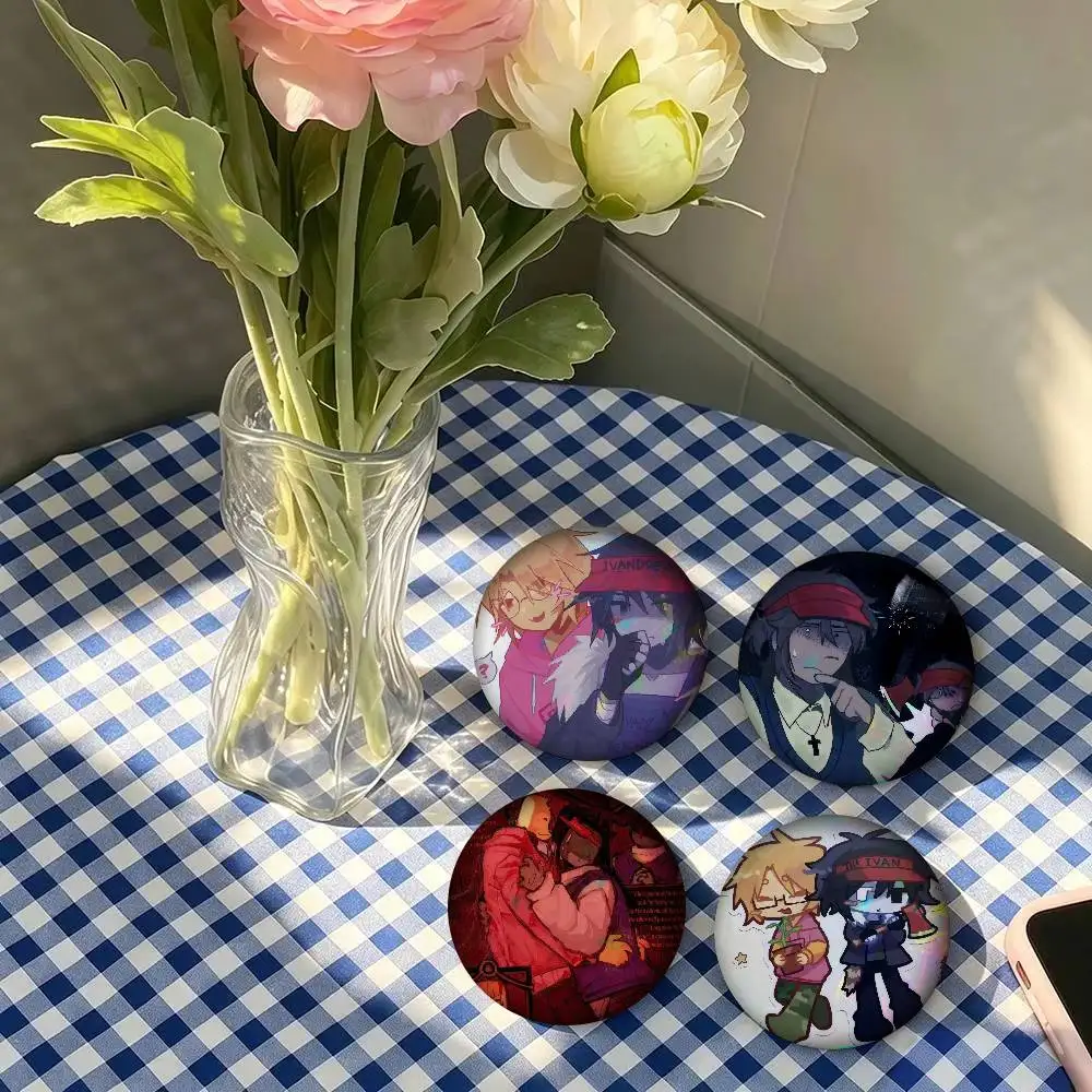 Bad Things Andrew Ivan Laser  Creative Tinplate Soft Button Pins Animal Icon Brooch Lapel Backpack Badge Accessories Pin