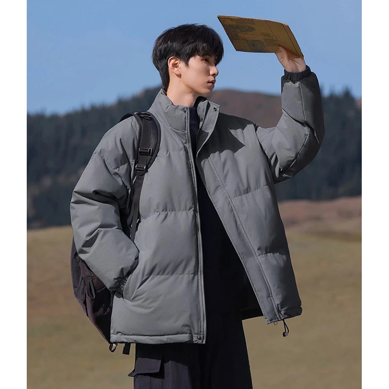 سترة GIOIOMens القطنية، 2025New سميكة الدافئة الوقوف طوق فضفاض عارضة سترة الشتاء الرجالية #1
