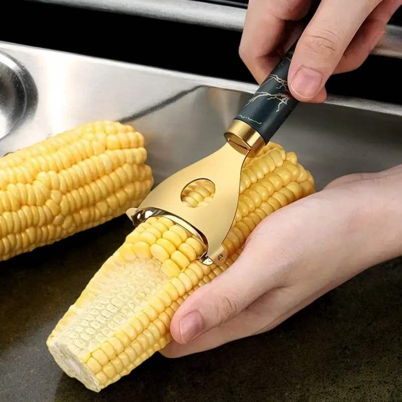 Stainless Steel Corn Stripper Household Corn Planer Cob Thresher Reusable Corn Peeler Kitchen Gadget