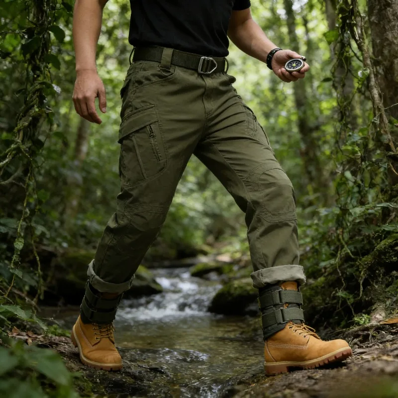 

Outdoor Archon Softshell Pants Stretch Fabric Multi-Pocket Cargo Combat Pants for Military Fan IX7