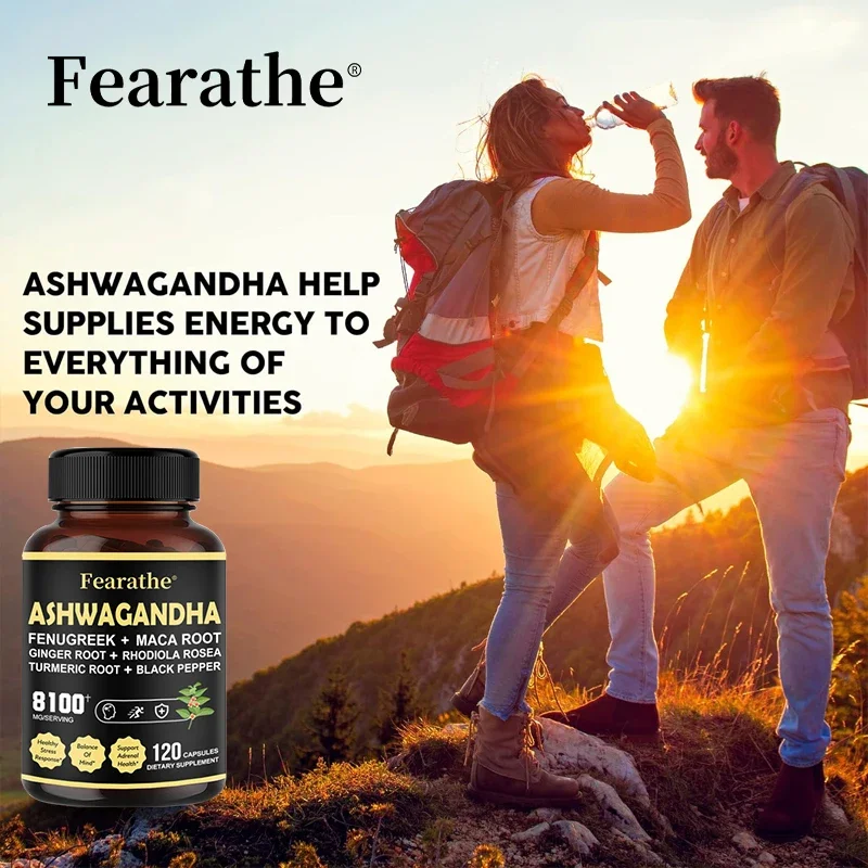 Premium Ashwagandha Capsules - Added Turmeric, Rhodiola Rosea, Ginger, Black Pepper - Strength, Mental and Immune Support