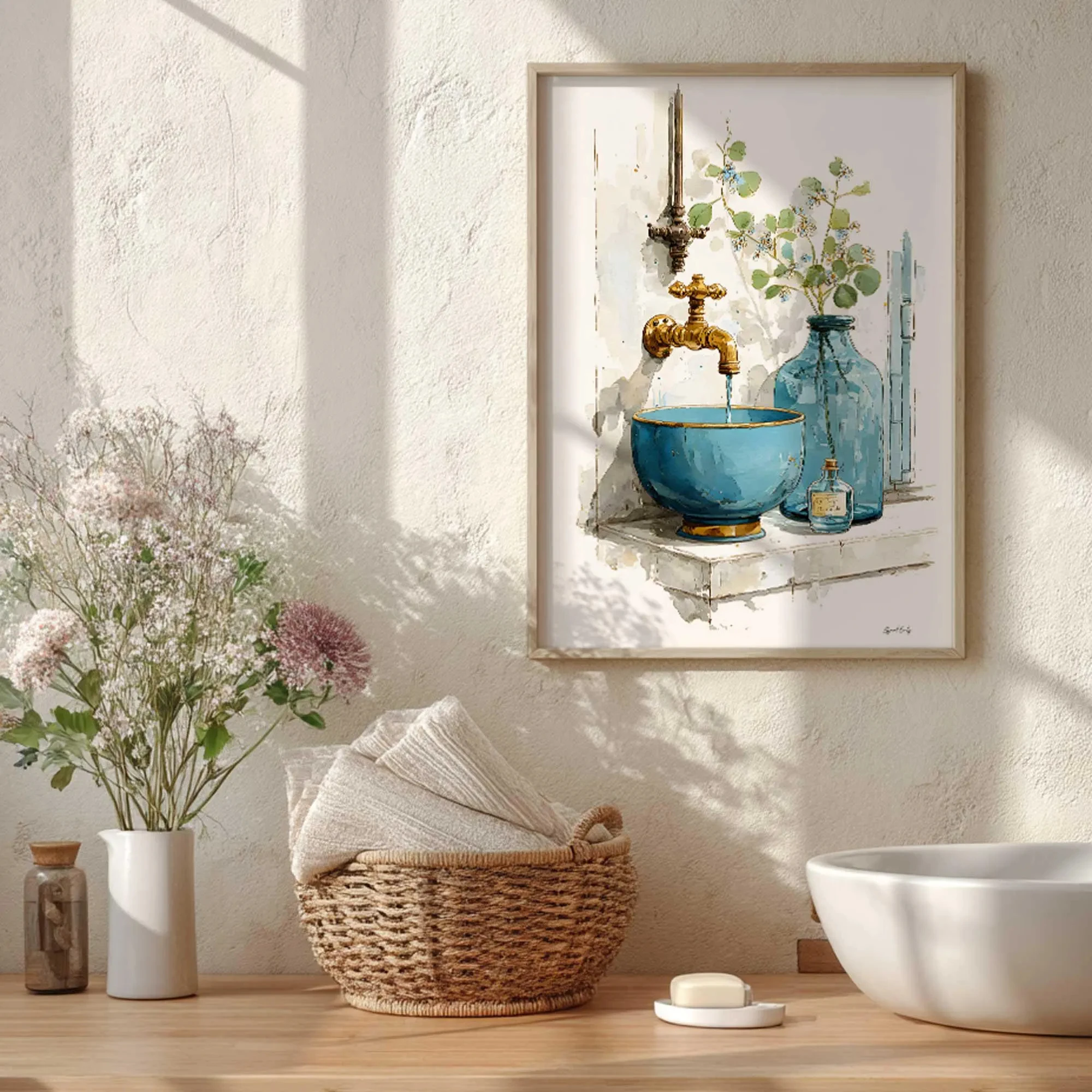 Coastal Mediterranean Bathroom - Home Bathroom Sink review and price