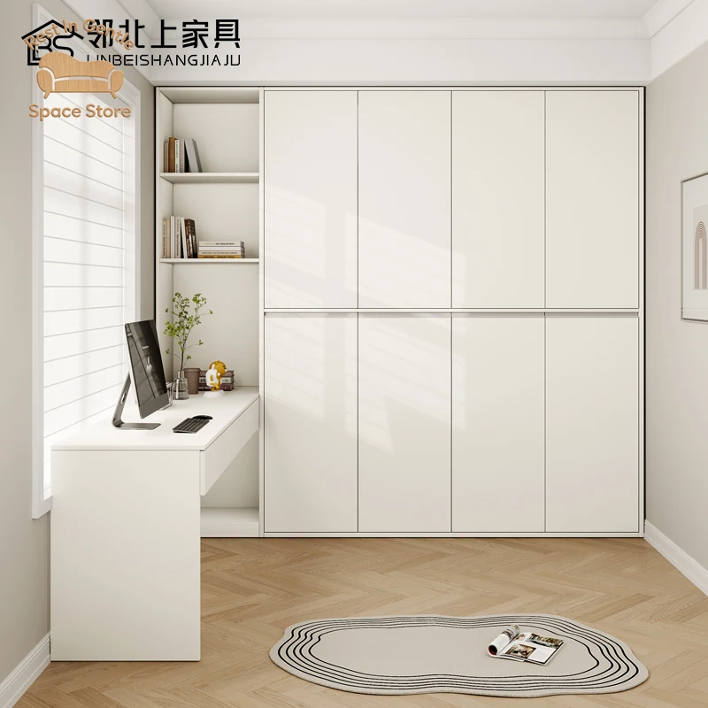 Study invisible 1.2 meters wall wardrobe integrated folding bed positive side turn Murphy wardrobe wall turn
