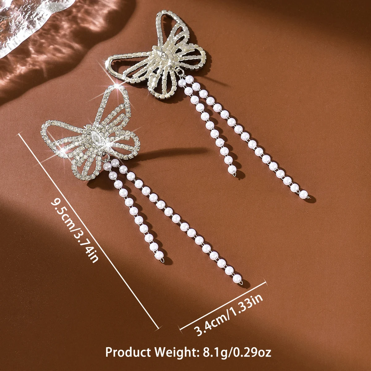 أقراط شرابة طويلة على شكل فيونكة متقاطعة للنساء، أزياء راقية، سلسلة مخالب، أقراط ماسية لامعة، أقراط للنساء