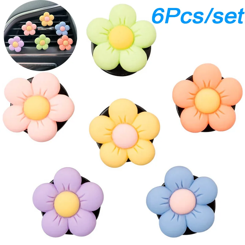 6/3/1Pcs Set Car Perfume Flower Clip Car Air Outlet Decoration Air Freshener Cute Personality Air Conditioning Clip Car Interior