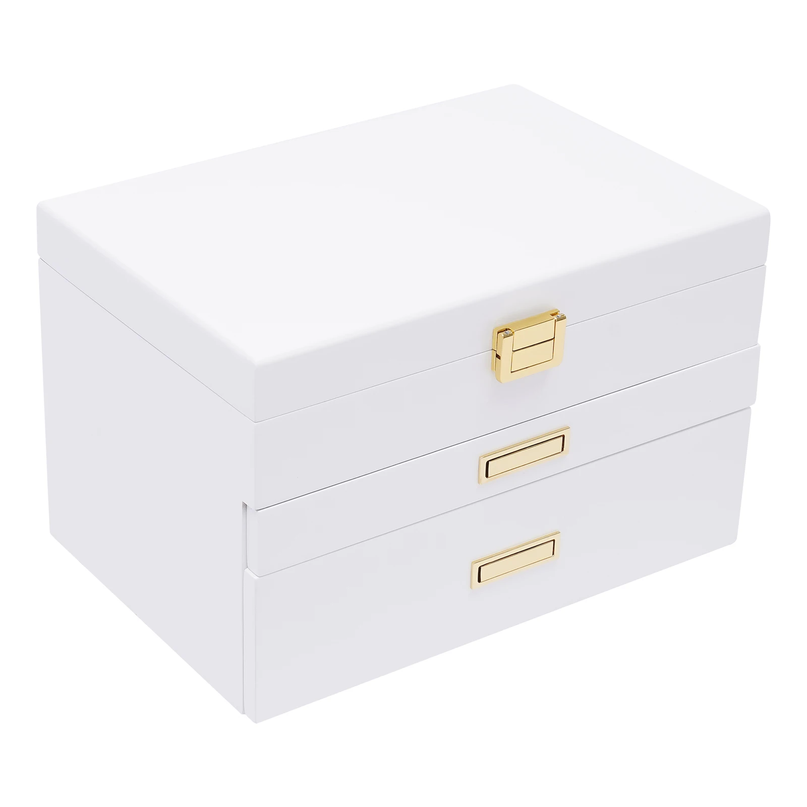 Jewelry Box for Women,  Jewelry Organizer Box, Jewelry Boxes for Storage Earrings Rings Necklace Bracelet,   (3 Layer ) White