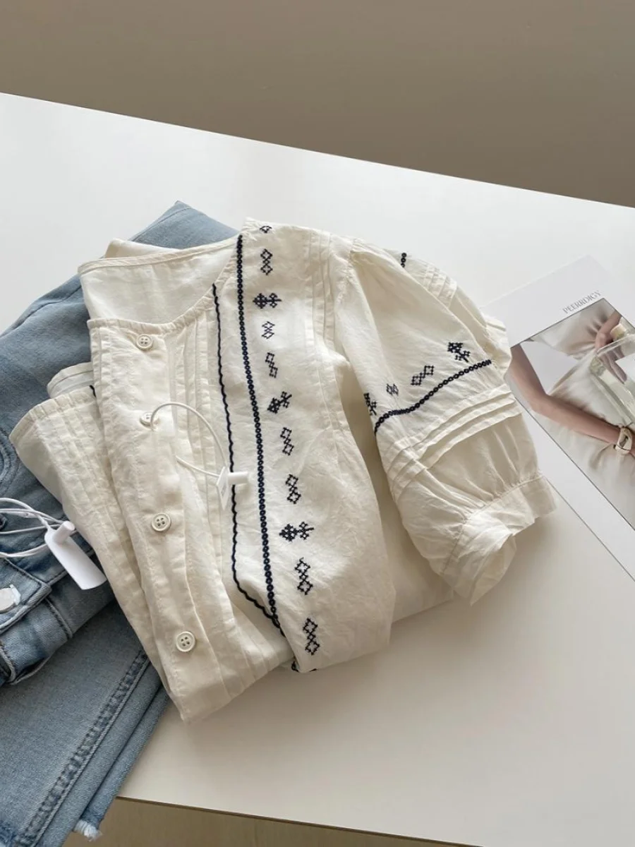 

Очень большой 300-мешок Artistic Sle с вышивкой ort Sve, женский летний свободный аккордеон со складками, круглый Ne...