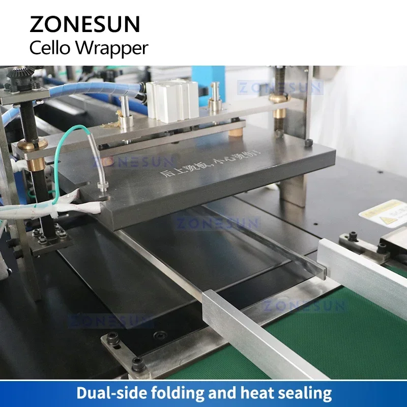 ZONESUN cajas de envoltura de violonchelo equipo de embalaje de productos de sobreenvolvimento máquina automática de envasado de celofán ZS-MSFM750A