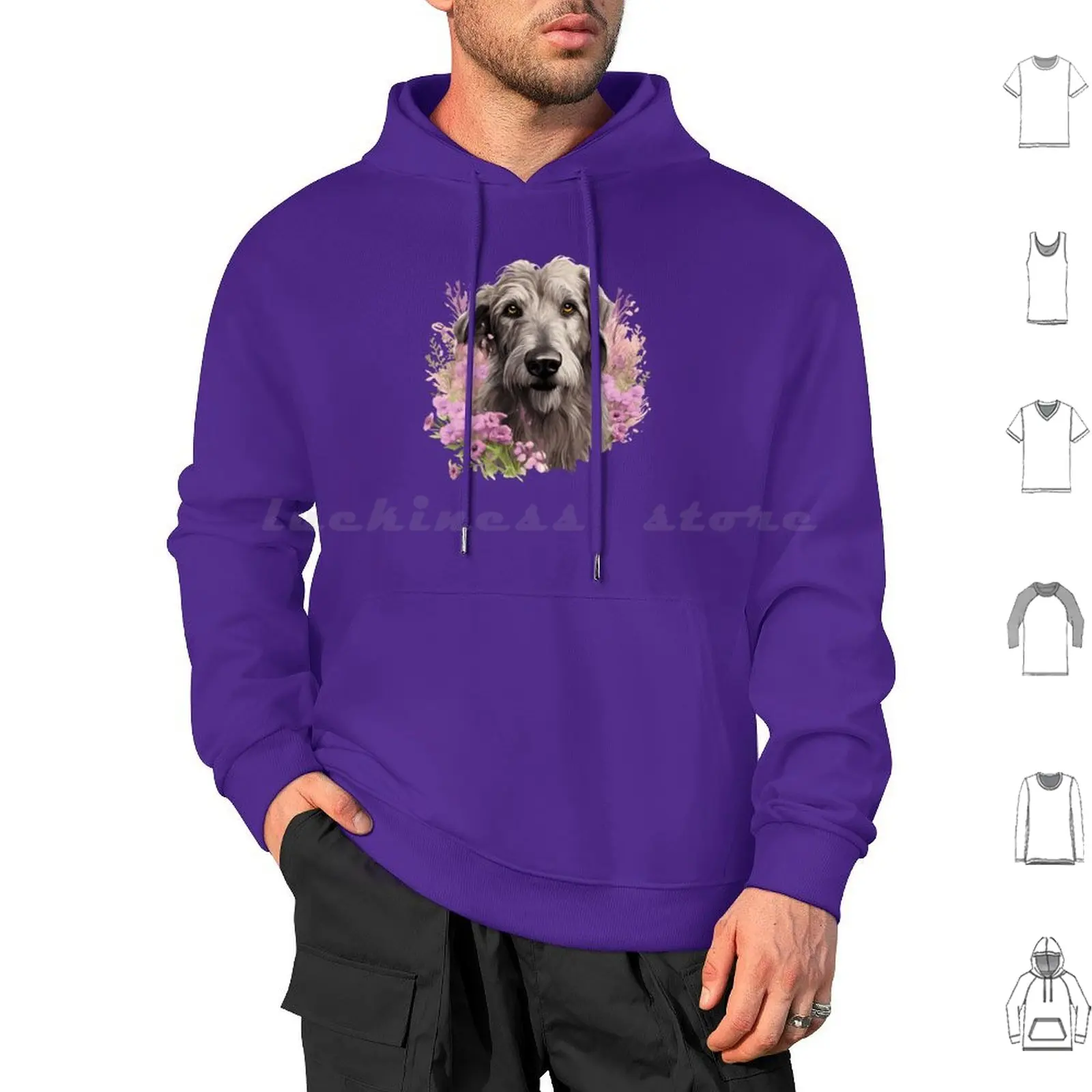 Beautiful Irish Wolfhound Hoodies Long Sleeve Irish Wolfhound Wolfhound Irish Dog Large Dog Irish Wolfhound Lovers