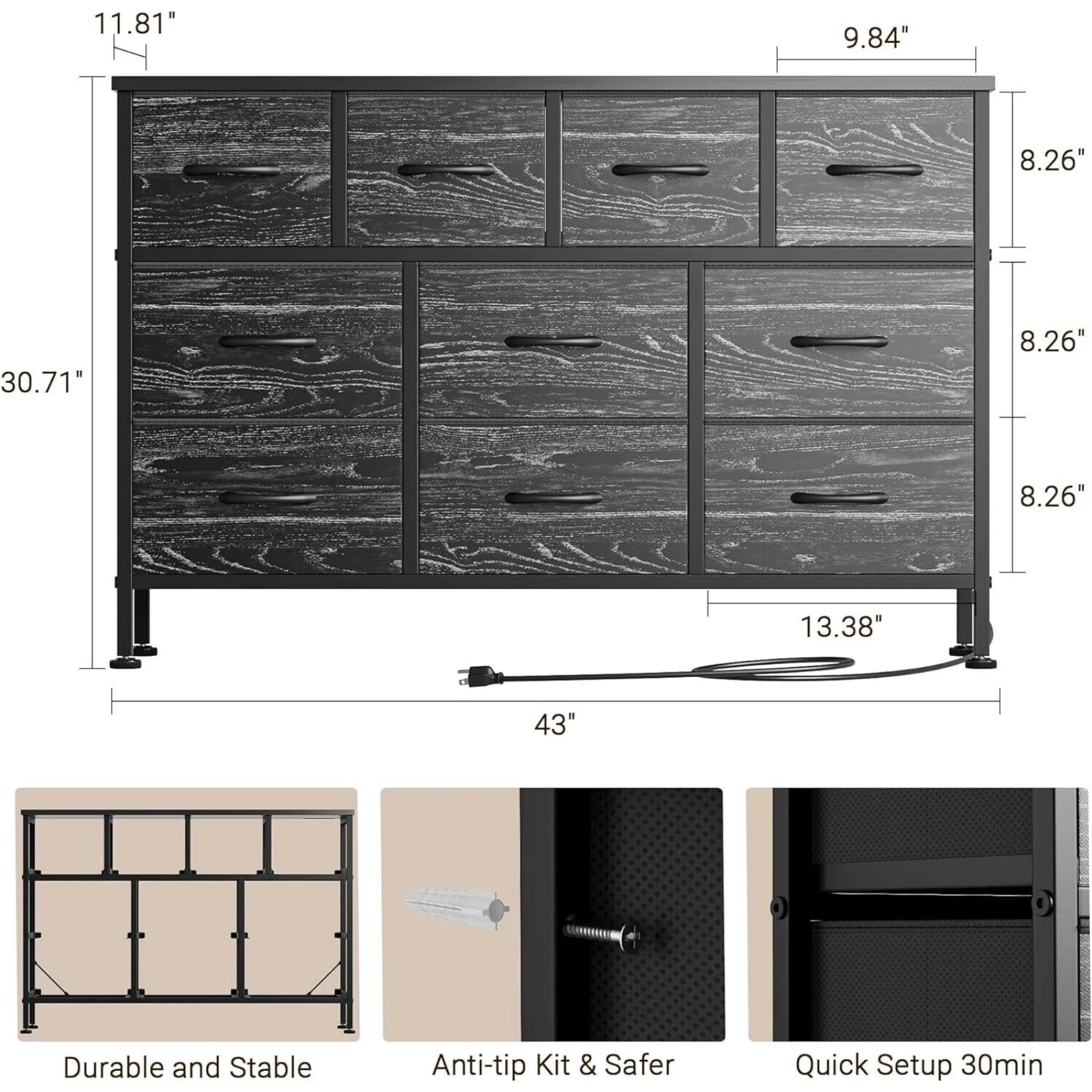 US 10 Drawer Dresser 43