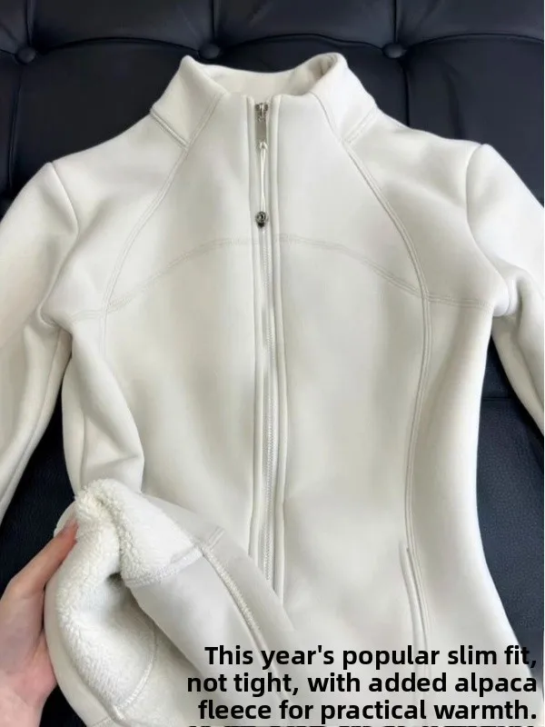 

Women's Fleece Lined Thickened Slim Fit Winter Jacket 2026 New Style Commute Korean Style Casual Long Sleeve Zipper Closure