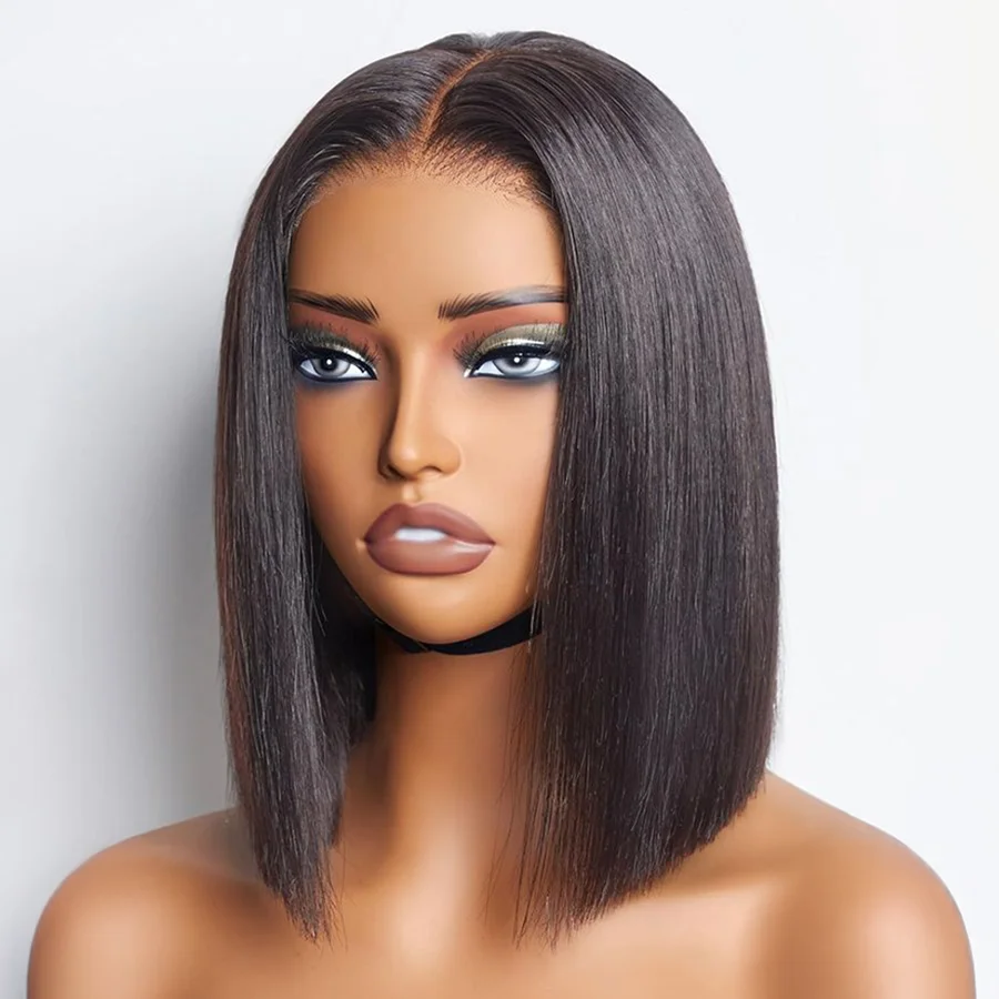 

10 16 Inch Short Bob Lace Front Wig 100 Human Hair Straight 200% 220% Full Density 13x4 13x6 HD Transparent Lace Frontal Wigs