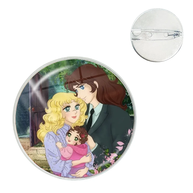 Anime Manga Candy Brooch Pins Badge Glass Gems Metal Pin For Clothes Hat Accessories