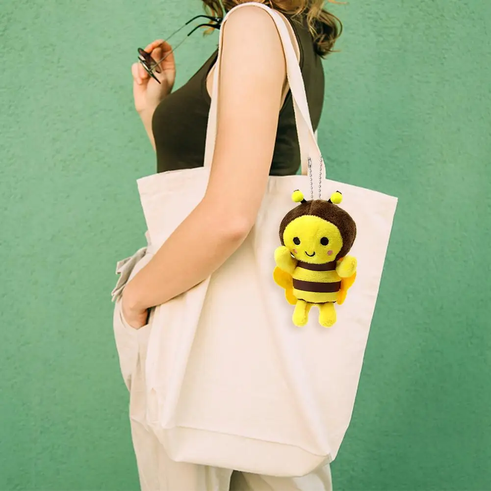 12cm Bee Festival Plush Doll Animation Bee Festival Activity Decoration Gift Cute Plush Small Pendant Plush Bee Doll Bag Pendant